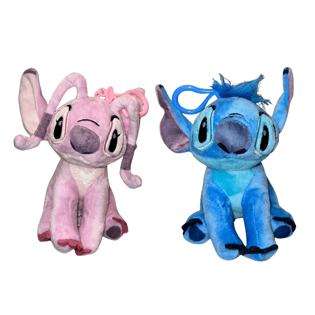 Porte-clés Peluche Stitch ou Angel – Disney Officiels 12 cm